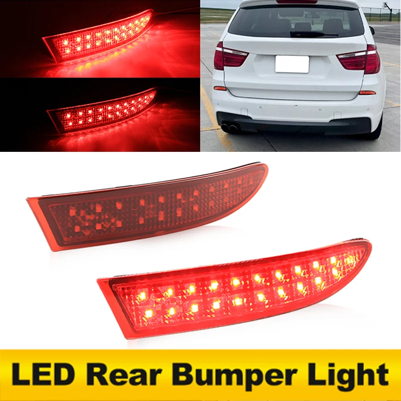 2X Für BMW F25 X3 Serie 14-17 LED Hinten Stoßstange Reflektor Lichter Bremsen Fahren Lampe Nebel Hinten nebel Warnung Licht Auto Zubehör
