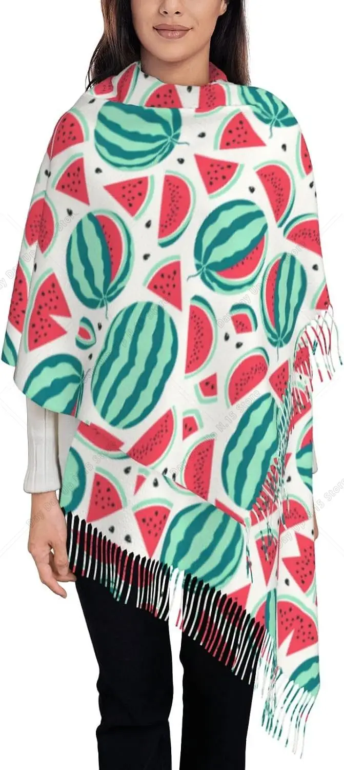 Fruits Watermelon print Pashmina Scarf Shawl Cashmere Wrap Stole Soft Pashminas Shawl Winter Scarf