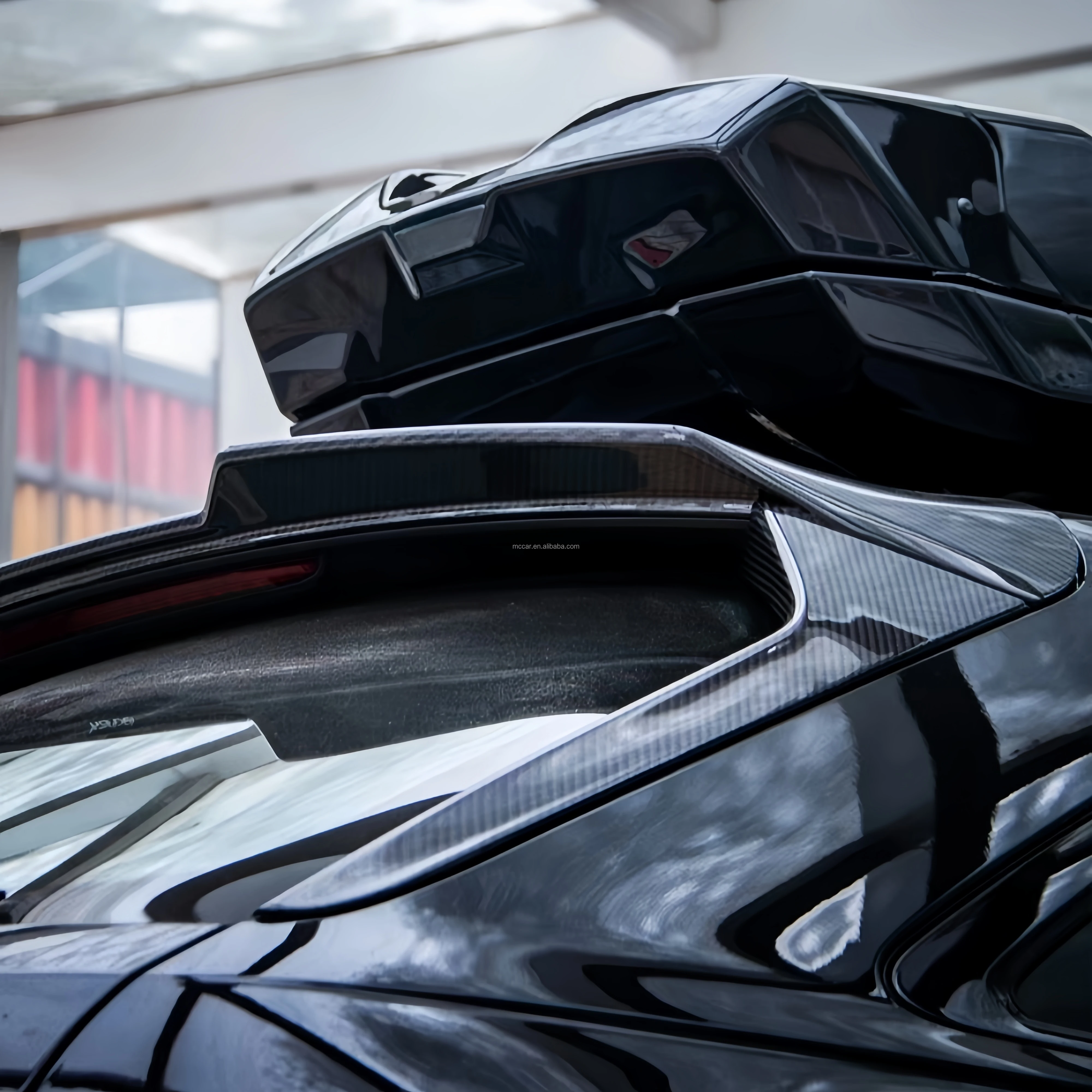 المواد العلوية Preprg ألياف الكربون الجافة الفاصل A6 Allroad الخلفي سبويلر لأودي A6 Allroad 2019-2022 الخلفية سبويلر الجذع سيارة الجناح