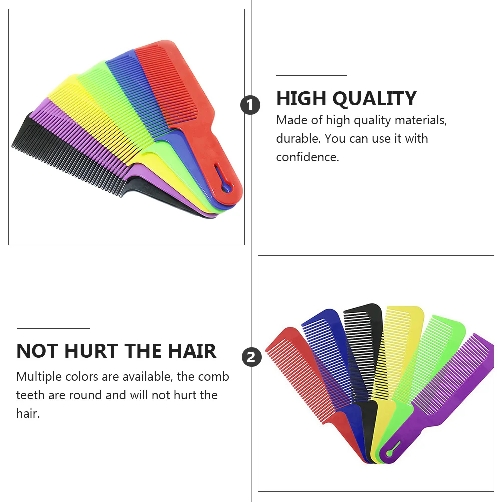 

5Pcs Portable Male Comb for Salon Use Wet and Dry Dual Purpose Rounded Teeth Easy Storage Comfortable Grip Barber Comb