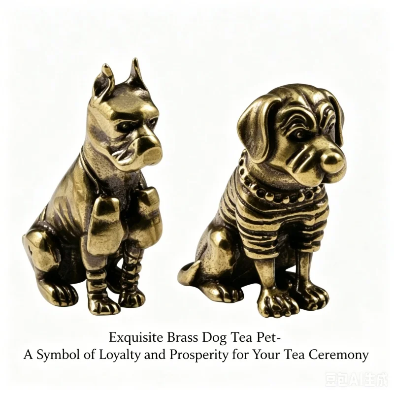 Vintage Solid Brass Pitbull Bulldog Figurine, Mini Tea Pet Ornament, Desk & Home Decor Collectible Statue for Dog Lovers - view 6