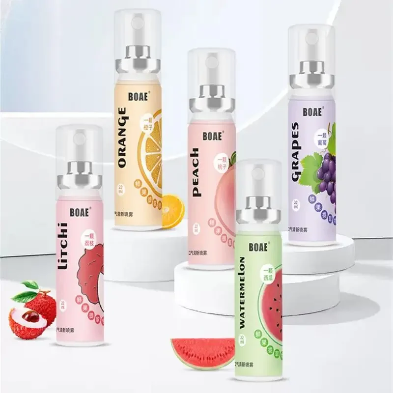 Oral Fresh Spray 20ml Mouth Freshener 5 Smell Fresh Breath Mouth Fruit Litchi Peach Grape Flavor Persistent Portable Oral Care