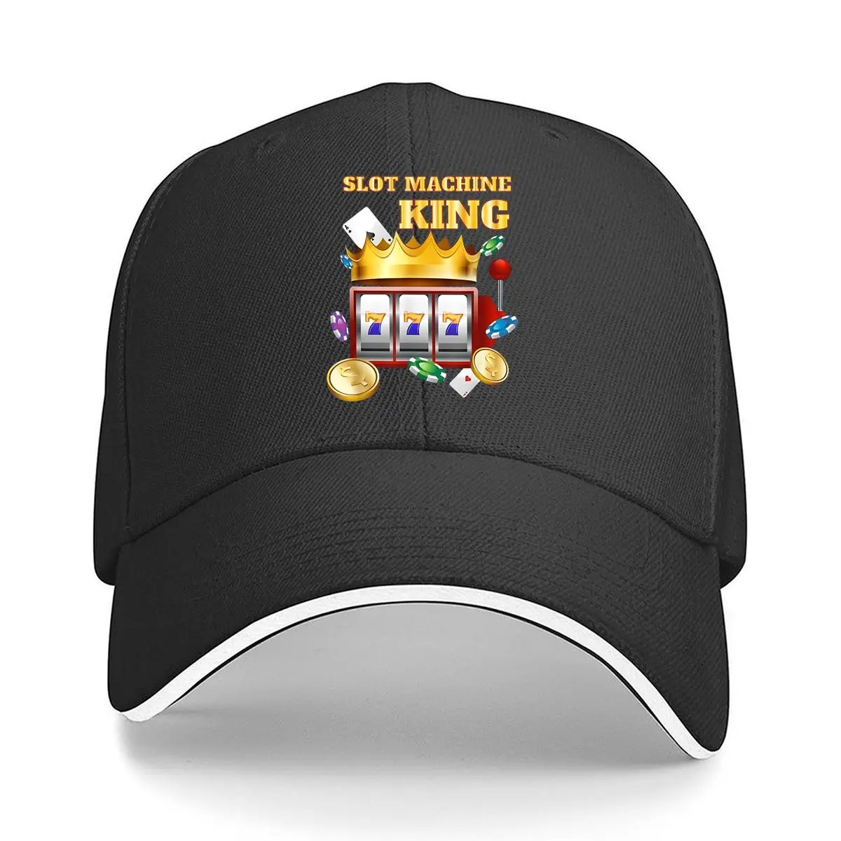 Slot Machine King Crown 777 Sandwich Baseball Cap Outdoor
