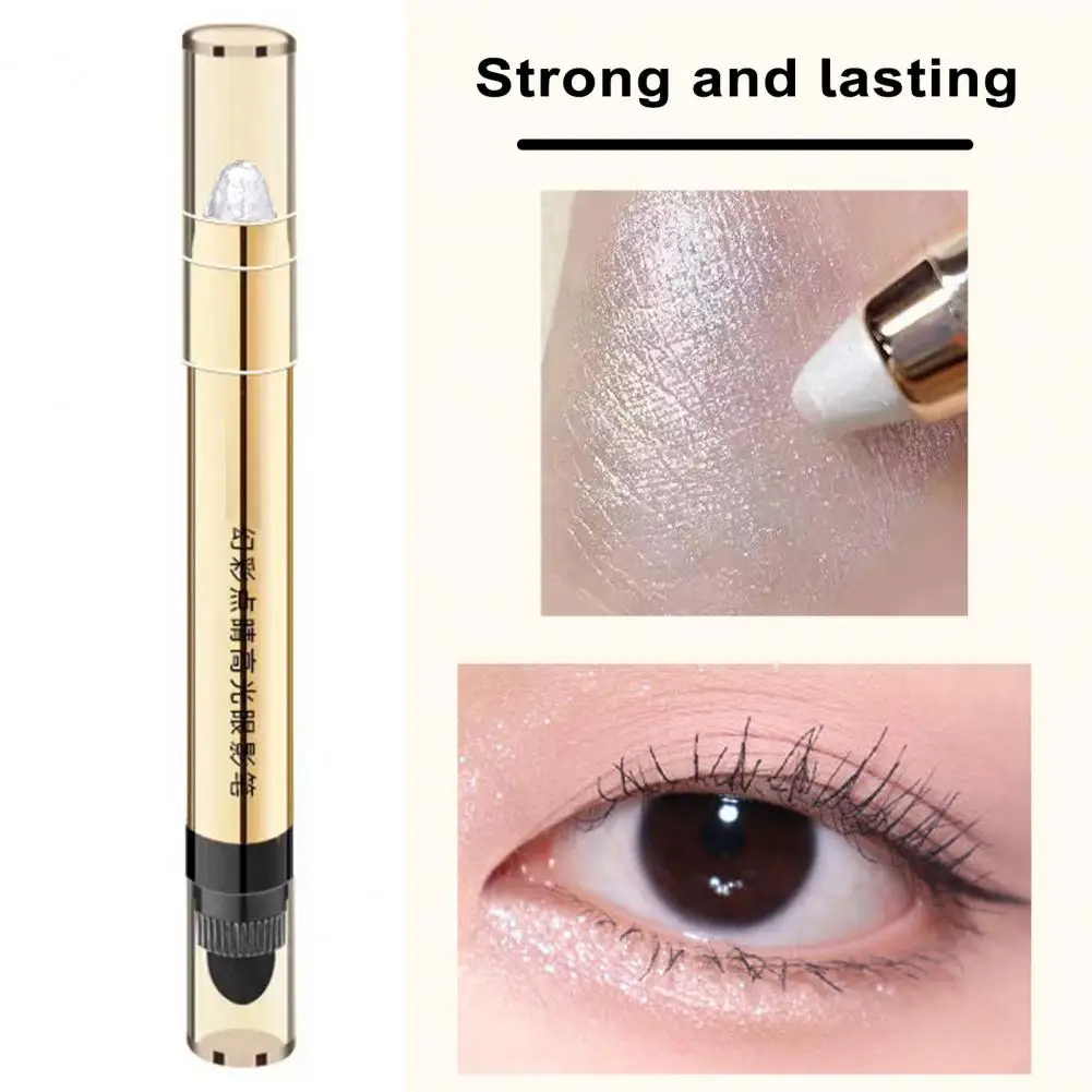 Eye Makeup Pencil Portable Waterproof Eye Shadow Pencil Shiny Smooth Texture for Women's Eye Makeup Double-sided Smudge-proof