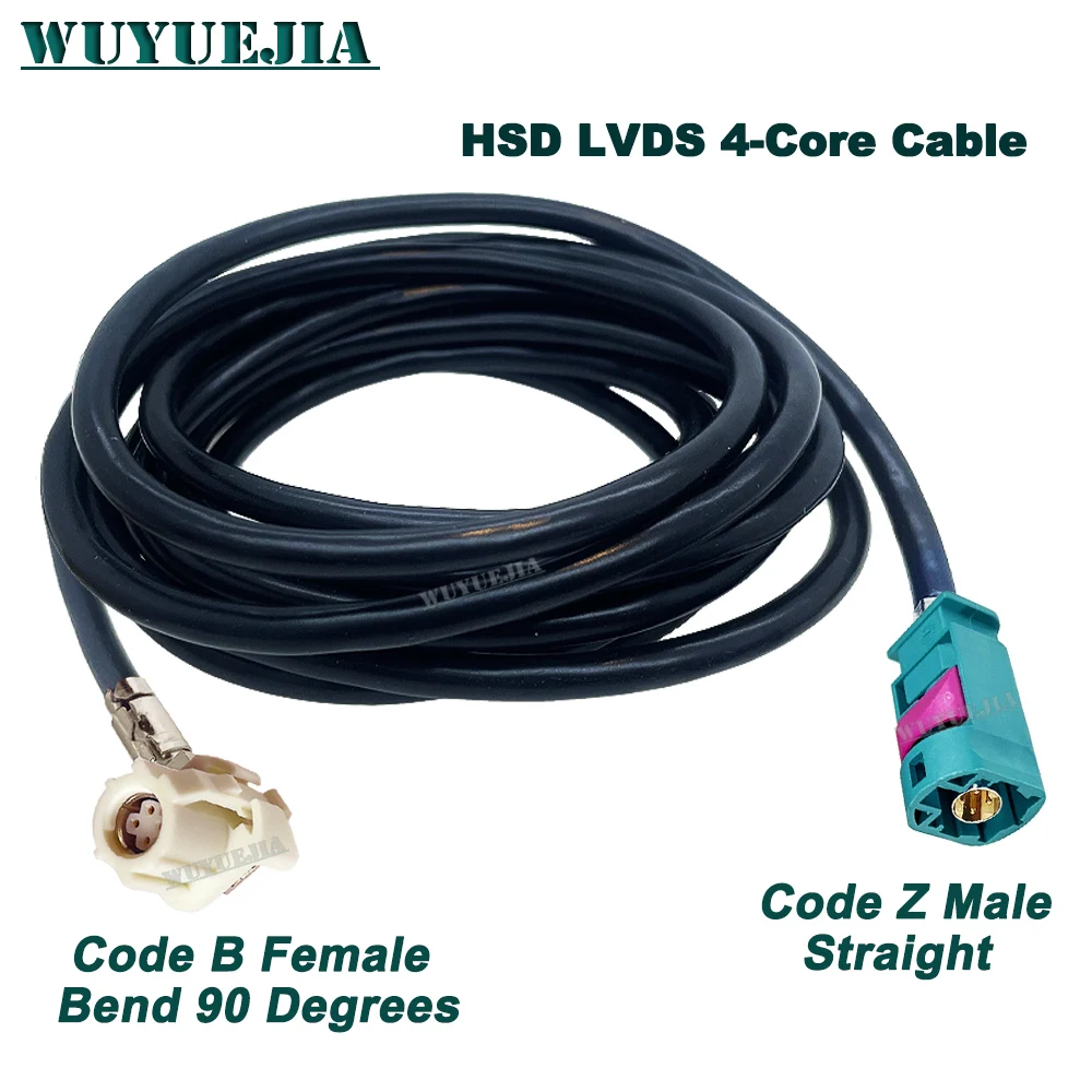 

White B to Z Connector HSD LVDS Cable 4Pin Wire Video Line for VW BMW Audi Car GPS Navigation Audio High-Speed Wiring Harness