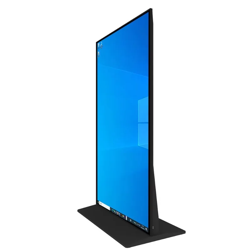 

75/86/98 inch 4k LCD totem poster advertising stand-up booth with software digital signage display window indoor full screen