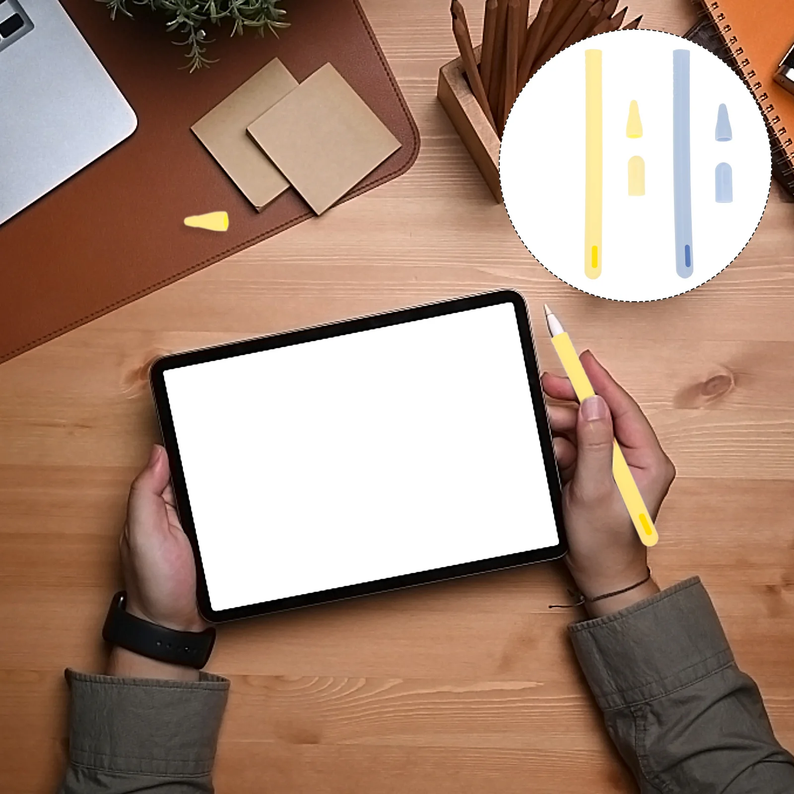 

2Sets Stylus Protective Silicone Cover Lightweight Shockproof Drop Proof Sleeve for Pencil 2 with Pen Nib Cap Ergonomic