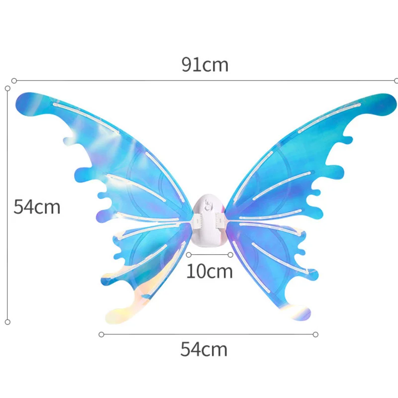 Electrical Glowing Butterfly Wings Auto Swing Angel Fairy Princess Wings Costume For Kids Birthday Party Halloween Decor Gift