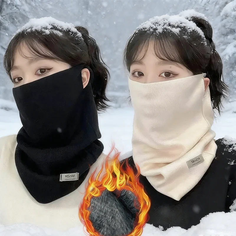 

Женский зимний теплый шарф, флисовая Балаклава с защитой ушей для холодной погоды, активного отдыха, дизайн унисекс