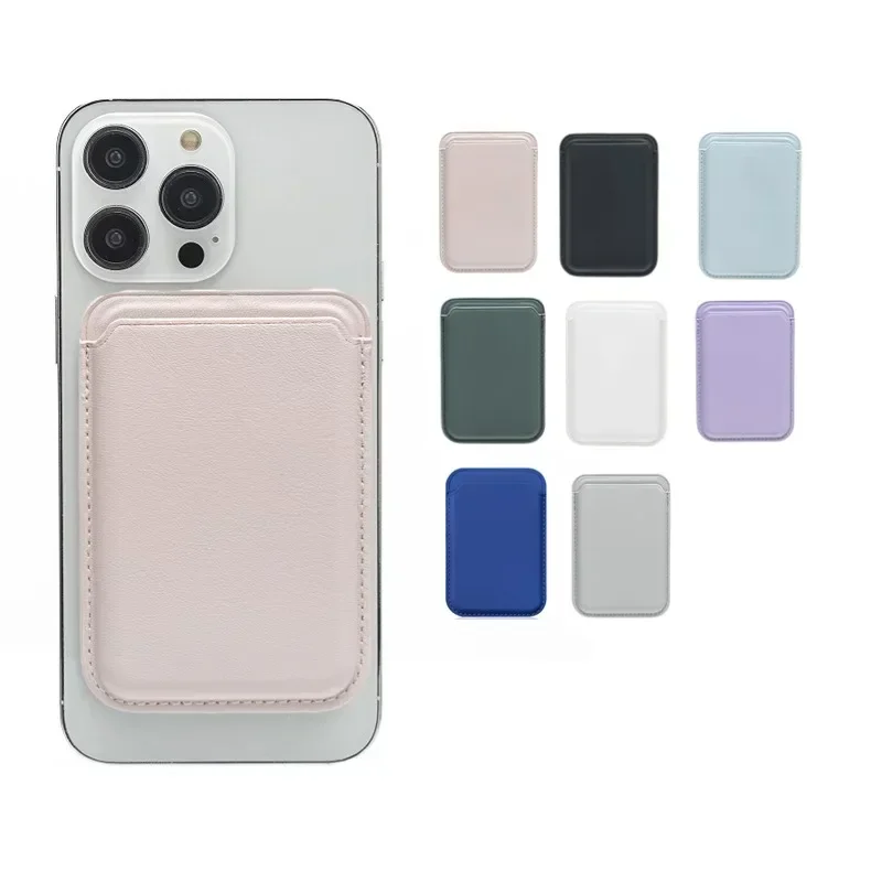 For iPhone 15 14 13 12 11 Pro Max Magnetic Card Wallet Holder For MagSafe Leather Wallet Card Phone Back Cover Bag Accessories