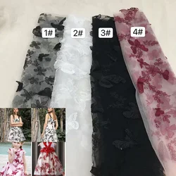 130 CM Wide Three-dimensional Butterfly Embroidered Mesh Fabric DIY Sewing Skirt, Wedding Dress, children's Wear Lace Fabric