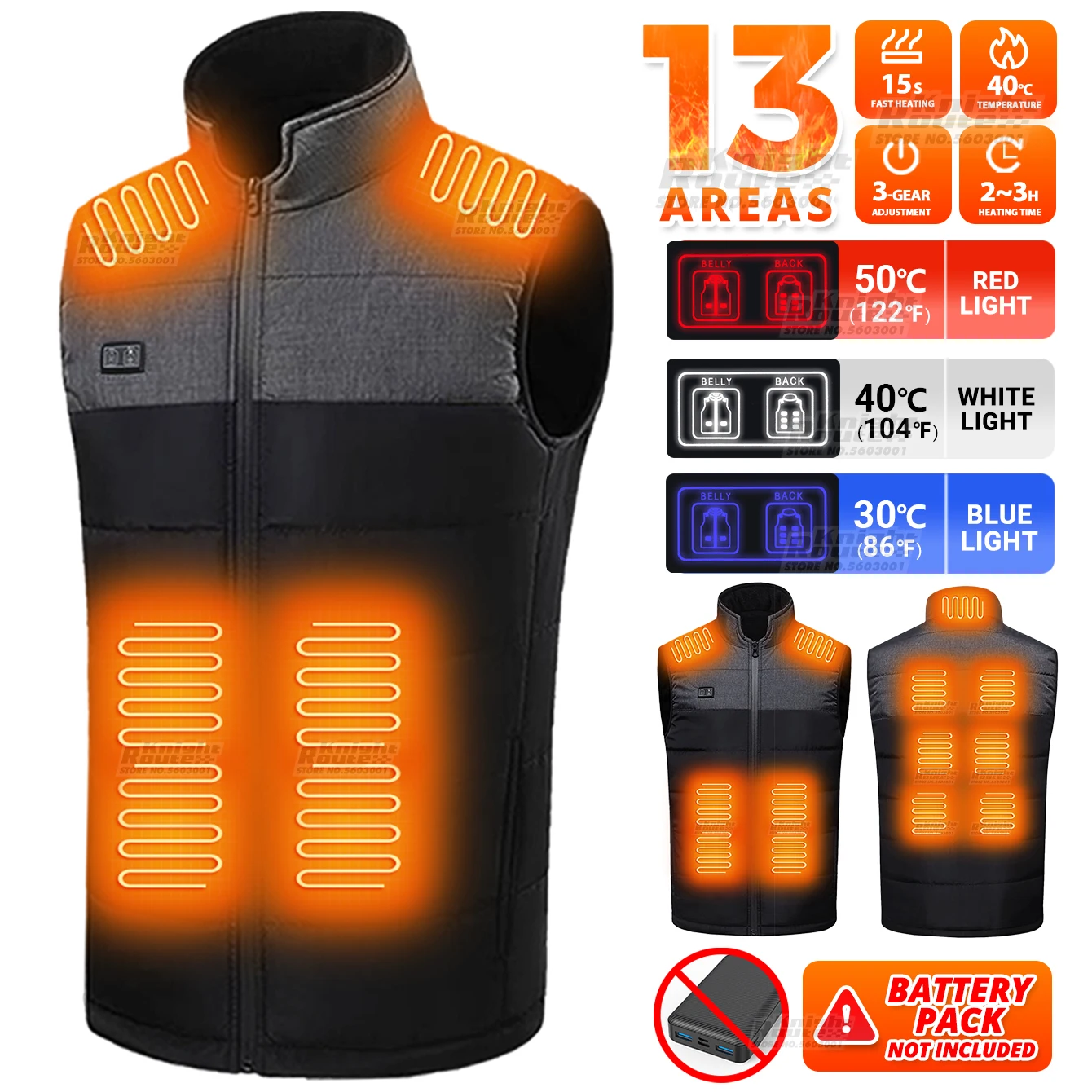 13Areas Self Heated vest Heating Vest Men's Thermal Women's USB Heated Vest Warm Clothing Motorcycle Camping Washable Winter