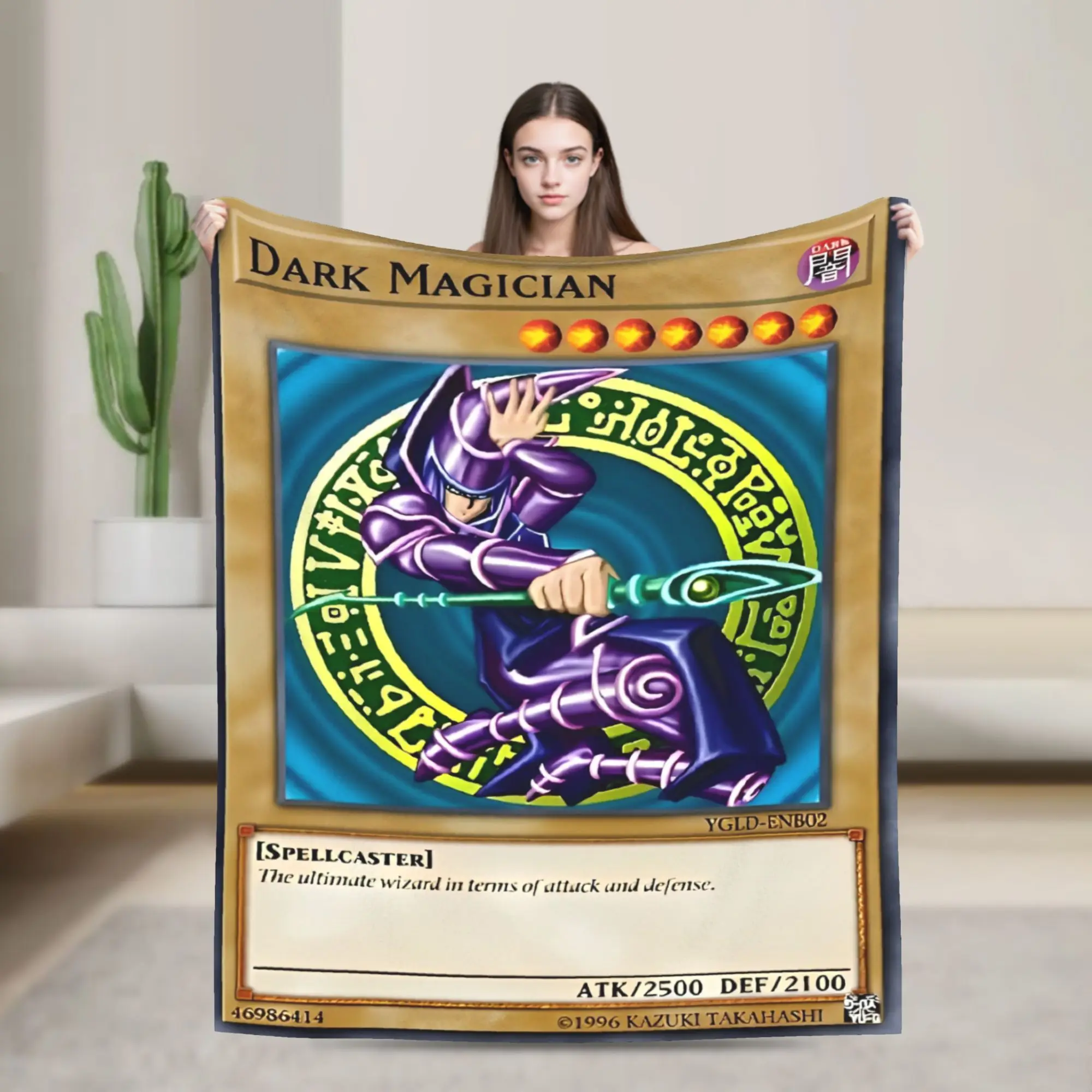 Yu Gi Oh Card Blanket Dark Magician Fuzzy Vintage Warm Throw Blankets for Home  Winter