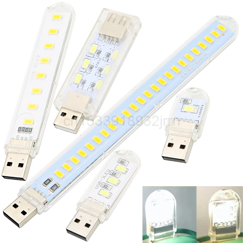 

1Pcs LED USB Light 2-24LEDS Mini Portable Book Light Reading Night Light Warm White 5V Power For PC Laptop Mobile Power