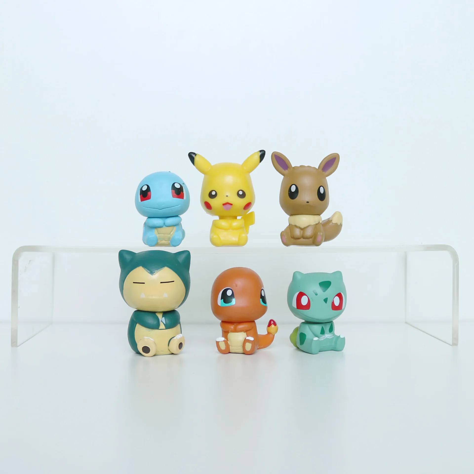 6Pcs/1Set Pocket Monsters Anime Figure Kawaii Pikachu Q version In Disguise Action Figures PVC Collection Model Dolls Toy Gift