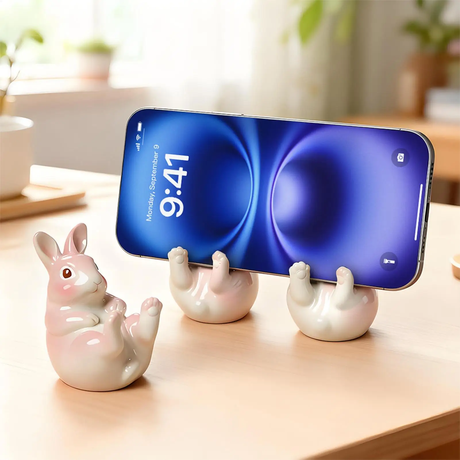 Silicone Candle Molds 3D Easter Bunny Silicone Mould Smartphone Stand Mold For Making Soap Resin Craft Candle Wax Clay Home