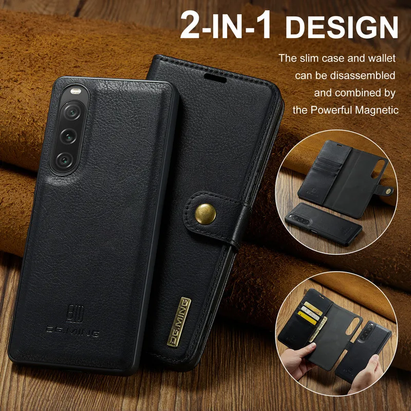Flip Case For Sony Xpera 10 VI 2024 2IN1 Detachable Leather Wallet Cover For Sony Xperia 1 VI 5V 10 V 1V 10VI Luxury Funda