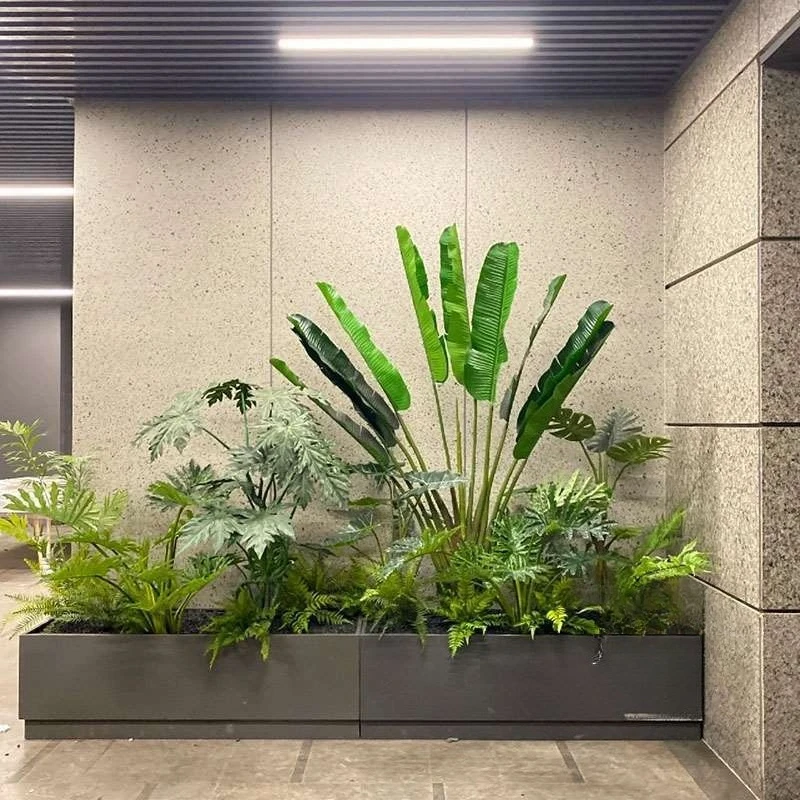 

Simulation of large plant garden landscaping, customized large green leaf simulation flower model house