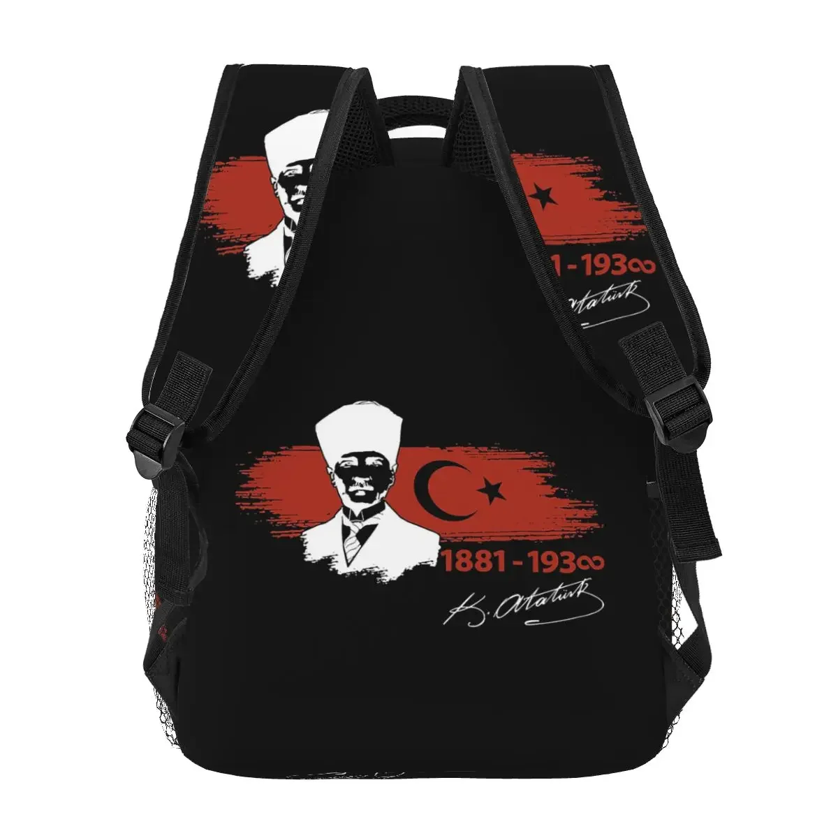 تركيا مصطفى كمال أتاتورك العلم التركي على ظهره رائجة البيع Daypack سعة كبيرة حقيبة الكتب حقيبة مدرسية حقيبة كتف للرجال والنساء