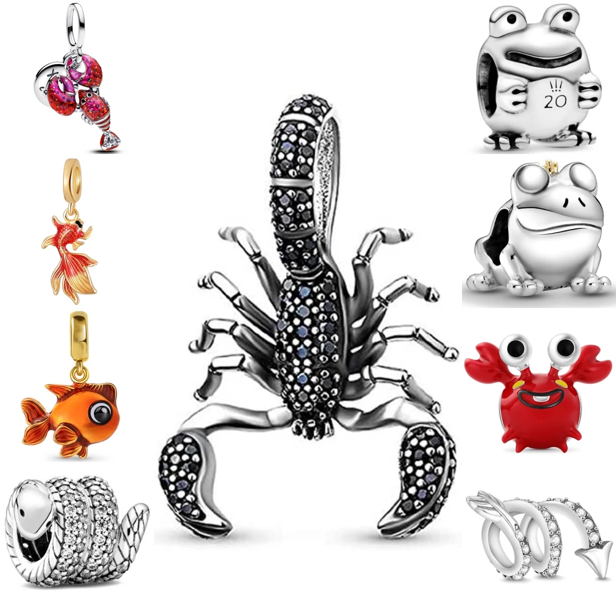 

Высокое качество, новинка 925, хит продаж, стерлинговое серебро, паук, лобстер, краб, подвеска, подходит для оригинального браслета, аксессуары, женские ювелирные изделия, подарок