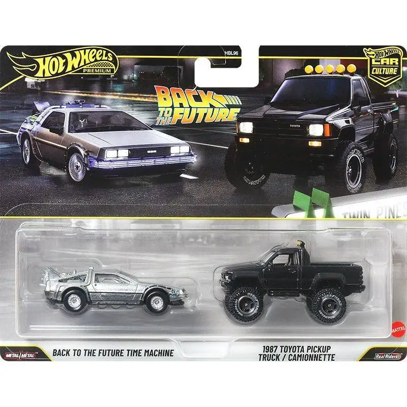 Nuevo Juguete Mattel Hot Wheels Premium Car Culture Hbl96, Set de 2 Piezas, Regreso al Futuro, Volkswagen Golf, Modelo de Auto a Escala 1:64, Colección, Regalo