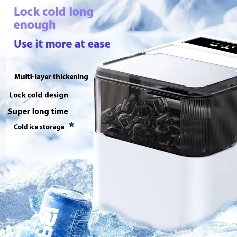 Portable Fully Automatic Smart Low-Power Bullet Ice Maker Customizable Cube Ice for Outdoor Home Use Small Ice Making Machine