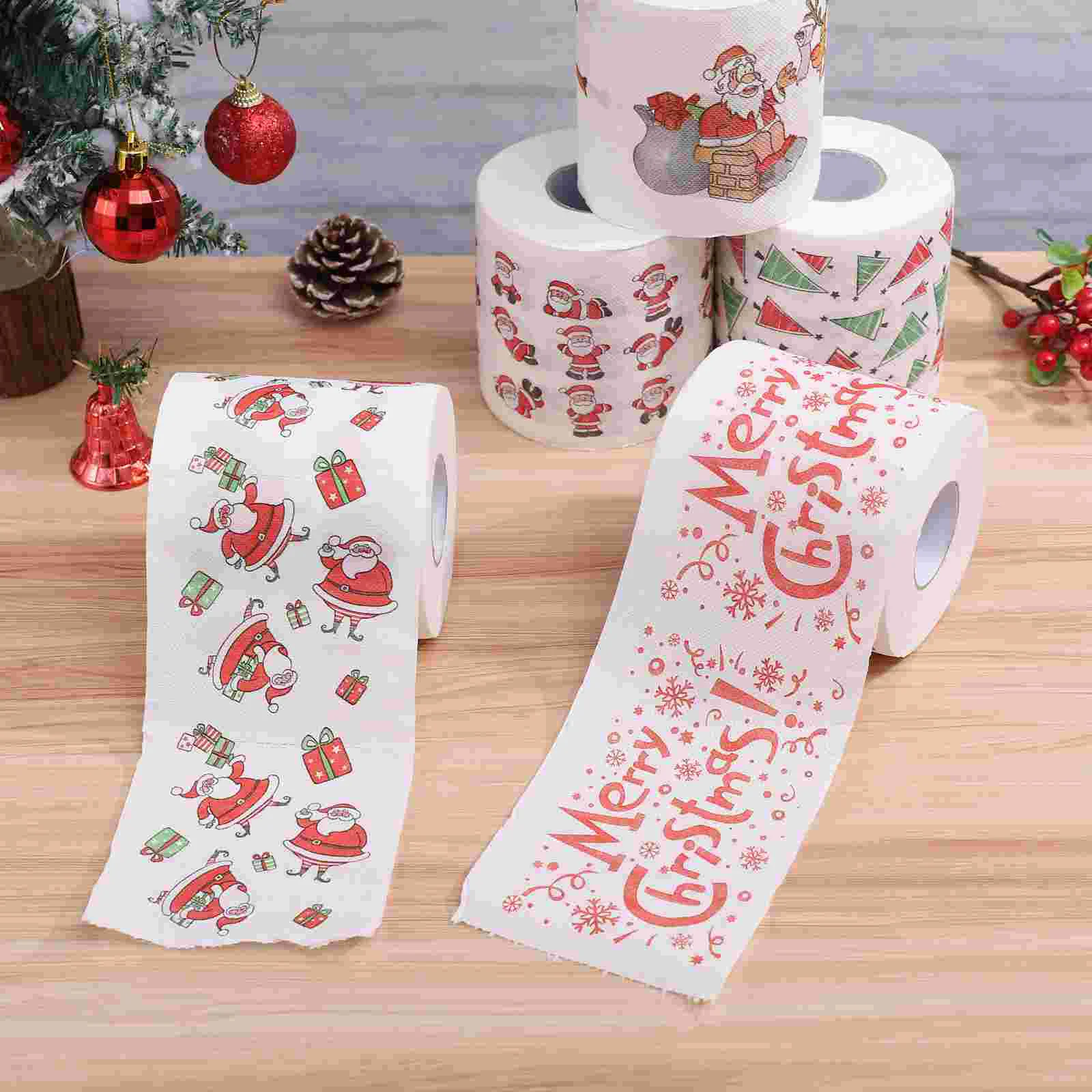 Christmas Toilet Paper Pattern Napkins Themed Supplies Printing Gift Party Tissue Patterned