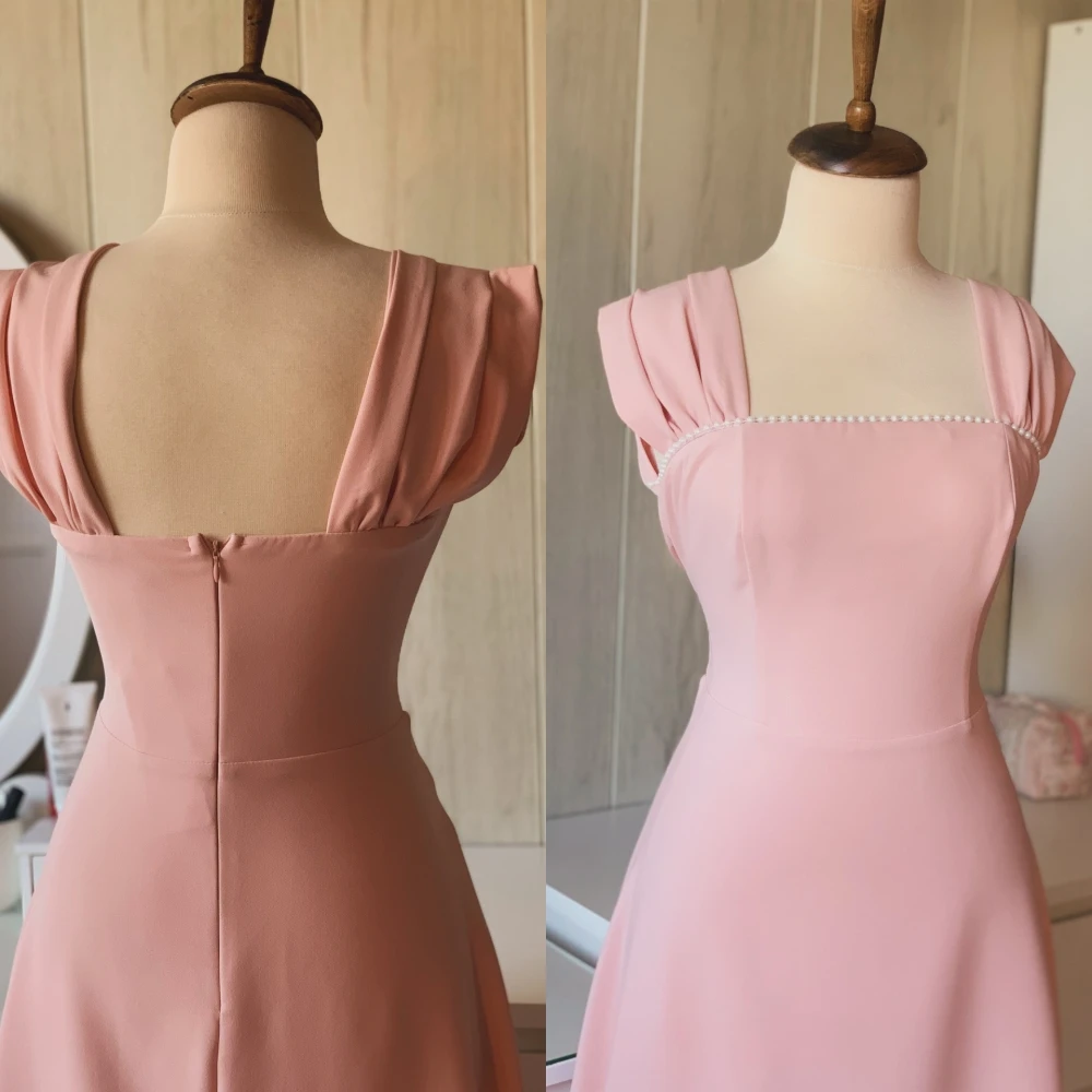 Customized Elegant Formal A-Line Square Collar Evening Dress Fashion Bespoke Occasion Gowns Delicate High Quality Party Dress