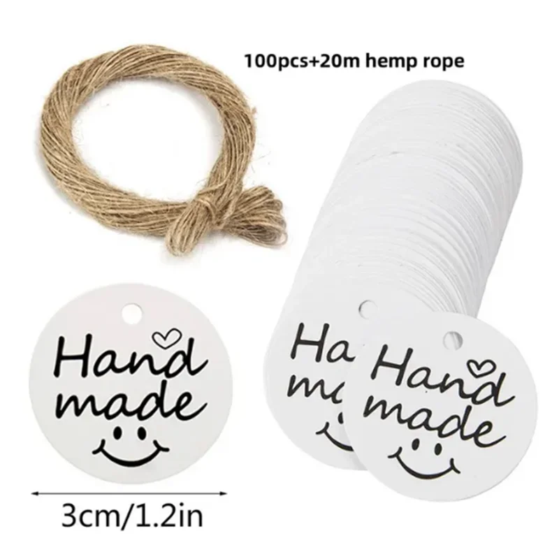 100pcs+20m hemp rope. Thank you for celebrating with us. Handmade tags, gift decorations, blank price tags