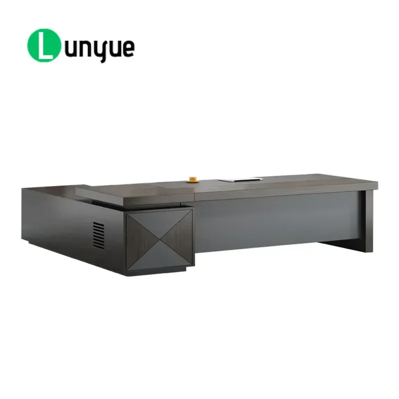 Modern High Tech L Shaped Retractable Desk Stylish Office Furniture for CEO Office Building Workspace Durable Design