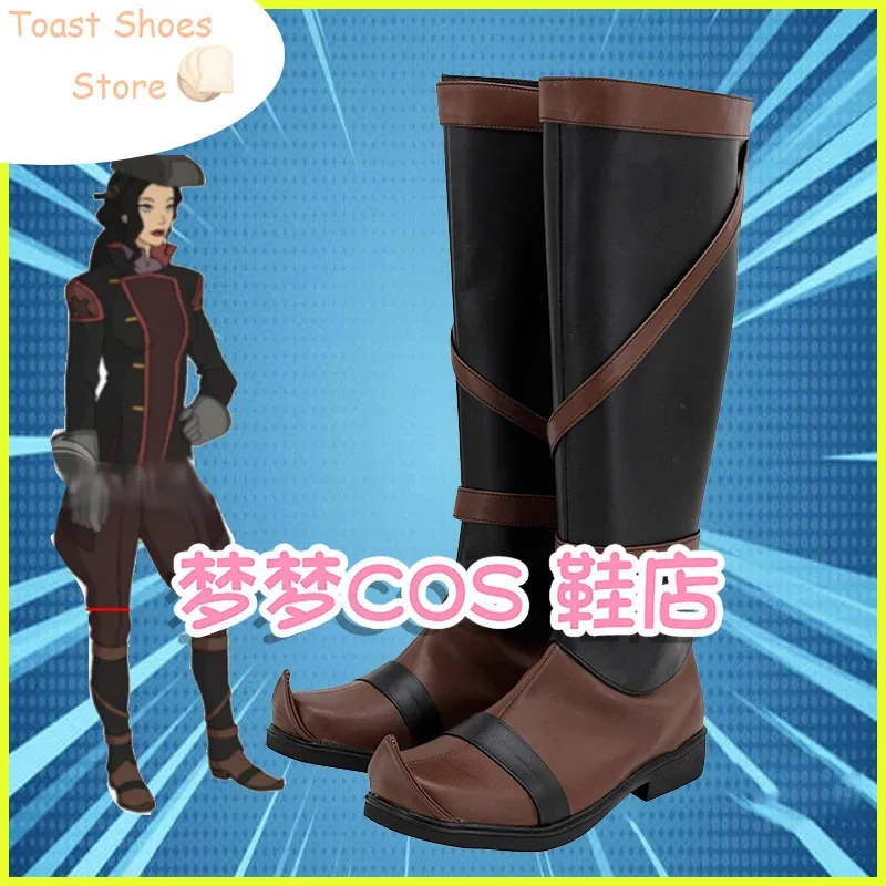 qq98Asami Sato Botas de Carnaval de Halloween Anime Sapatos de Couro Adereços de Cosplay Adereços de Fantasia