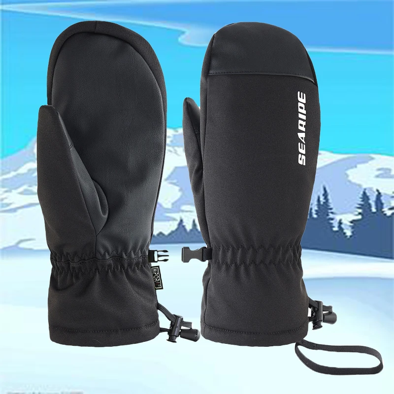 

Fleece Warm Women Mittens Winter Heated Man Snow Gloves Outdoor Snowboard Female Glove Waterpoof Sports Husband Mountain Clothes