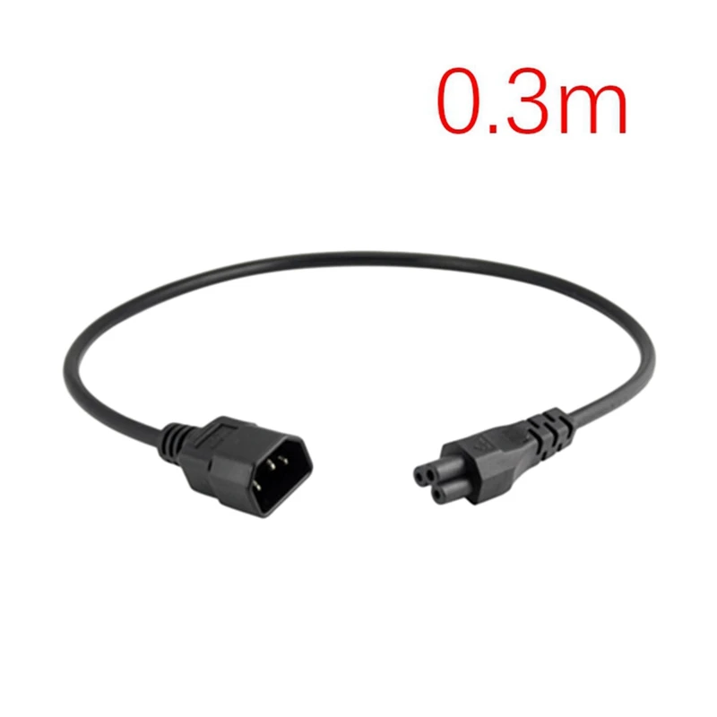 IEC 320 C14 Male Plug to C5 Female Adapter Cable IEC 3 Pin Male to C5 Micky, PDU UPS Power Converter Cord(0.3M)