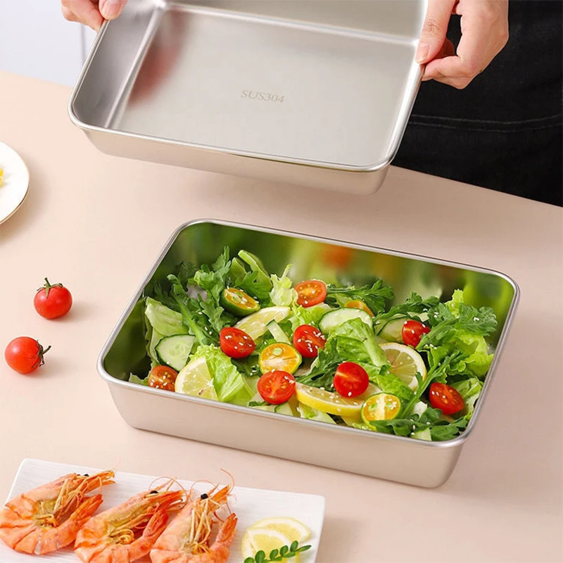 

Контейнер из нержавеющей стали для сохранения свежести, герметичный контейнер для хранения пищи с крышкой, Ланч-бокс для бенто, пищевой бокс, уличный инструмент для пикника и кемпинга
