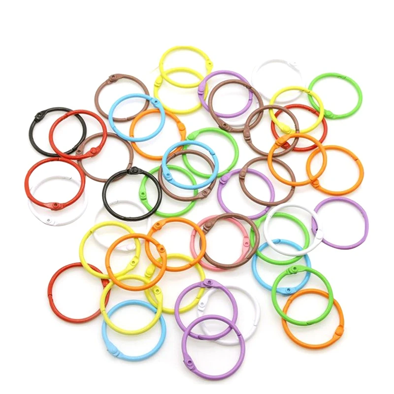 Colorful Loose Leaf Binder Rings Metal Book Rings Paper Rings For Index Cards Notebook Keychain Key Ring For Office Use