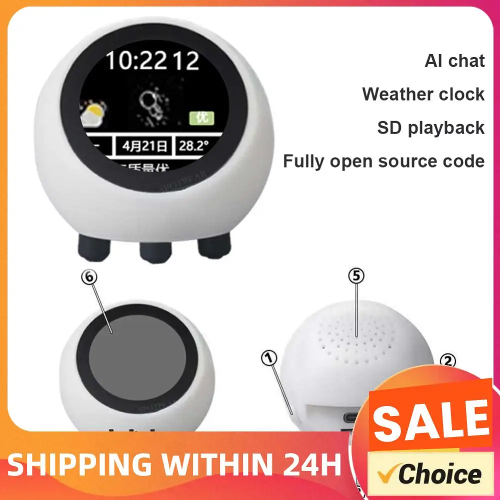 Mini Robot Tabletop Ornaments No Touch Screen Multi-Function Smart Assistant Robot LCD Display 1.28in for Home Decor(No Battery)