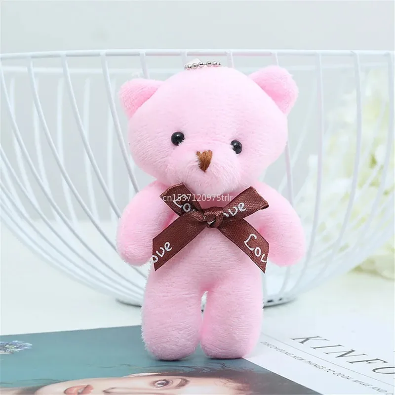 12cm One Tie Plush Keychain Tie Plush Toy Teddy Bear Doll Kawaii Keychain Pendant Keychain Cotton Soft Stuffed Bears Toy Gifts