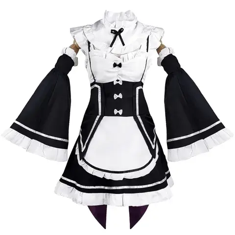 Rem Ram Anime Re:Life in a different world from zero Cosplay-dräkt Rem Maid-uniform Halloween-cosplay-dräkt dam komplett set 6 best sales cosplay Rem - №5