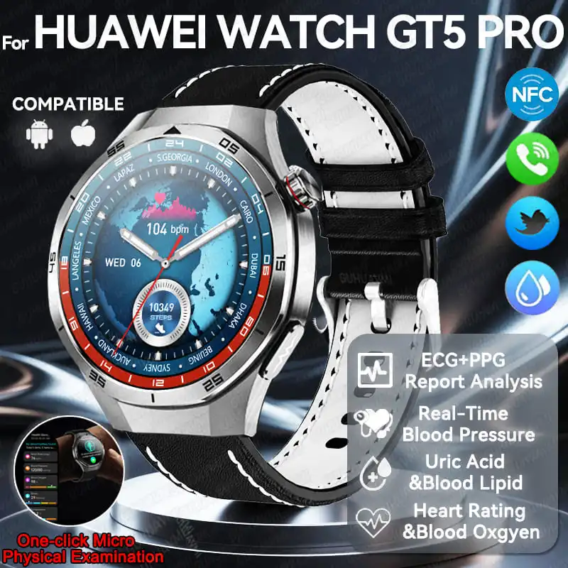 

Для HUAWEI 2025Новые точные артериальное давление, липиды, мочевая кислота, умные часы для мужчин, ЭКГ + PPG, здоровье, IP68, водонепроницаемые, NFC, спортивные умные часы