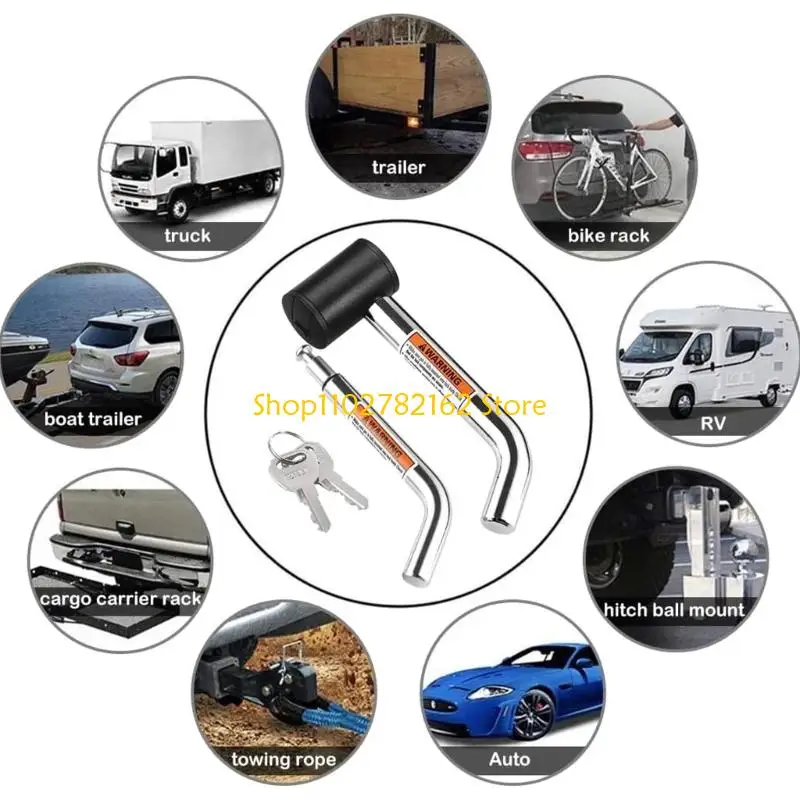 547B Universal 5/8 And 1/2 Inch Trailer Coupler Receiver Lock Suitable For Trucks Trailers Motorhome And Campers Secure Towing