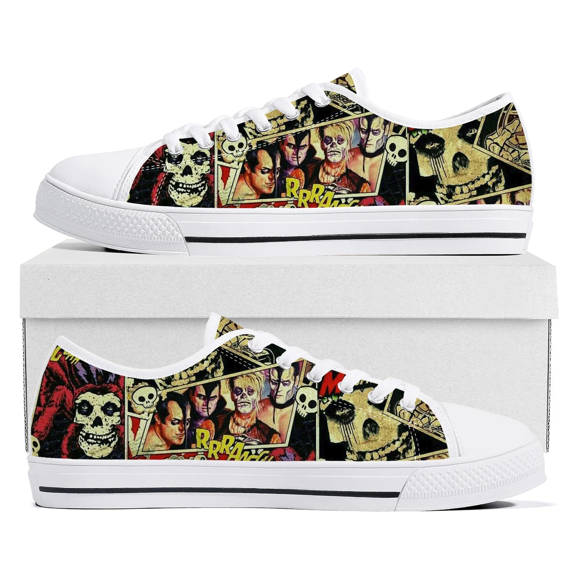 

Misfits Skull Shoes Low Top Sneakers Mens Womens High Quality Canvas Sneaker couple Casual Shoes Customize DIY Shoe