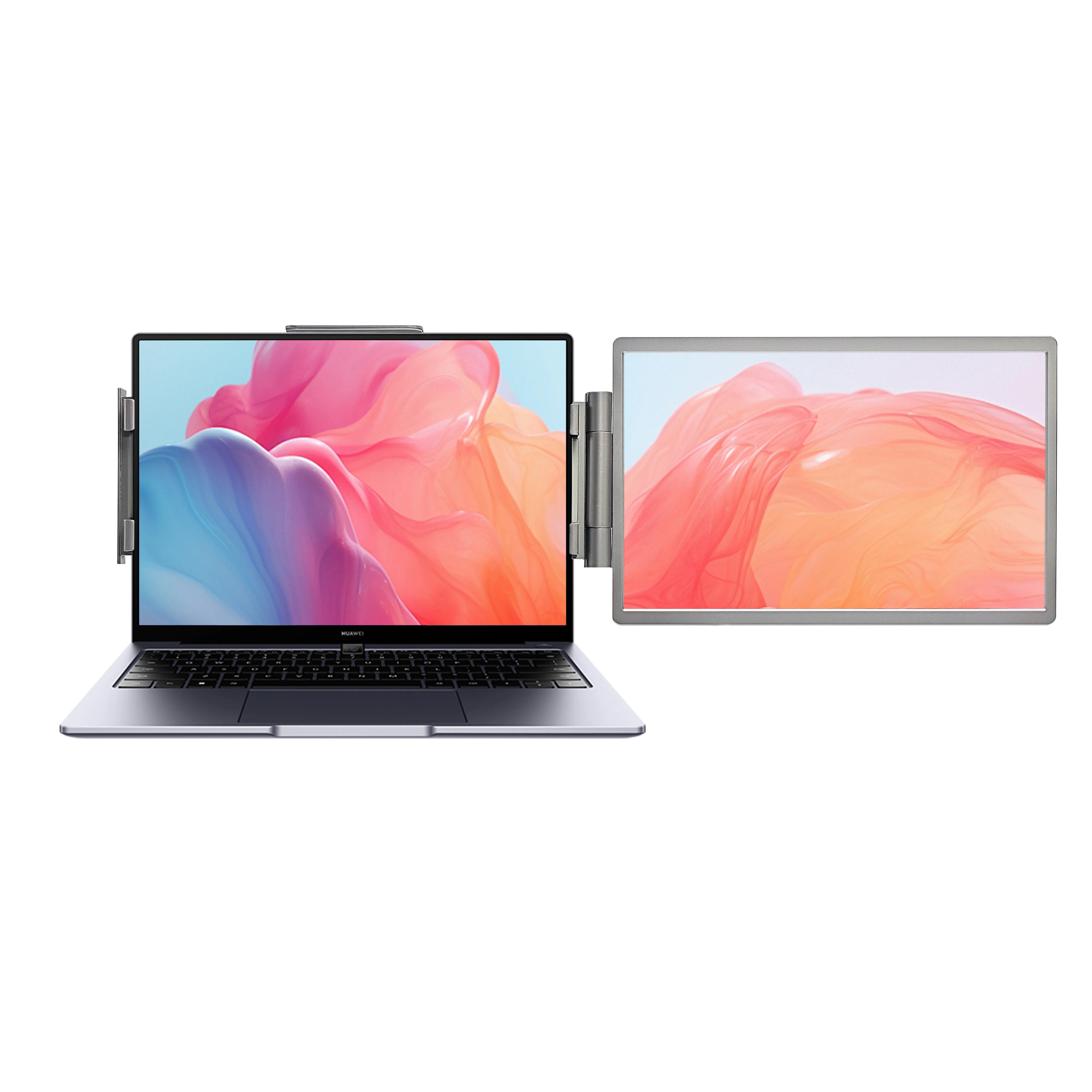 14 Inch Portable Monitor FHD 1080P IPS, 60Hz USB-C HDMI Laptop Extender Screen with Built-in Speakers, Ultra-Thin External Displ