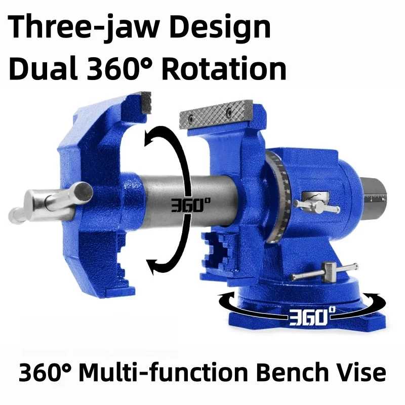 Multi-functional Bench Vise Heavy-duty Industrial-grade Universal Rotary Table Vise Metal and Wood Processing Workshop Tools