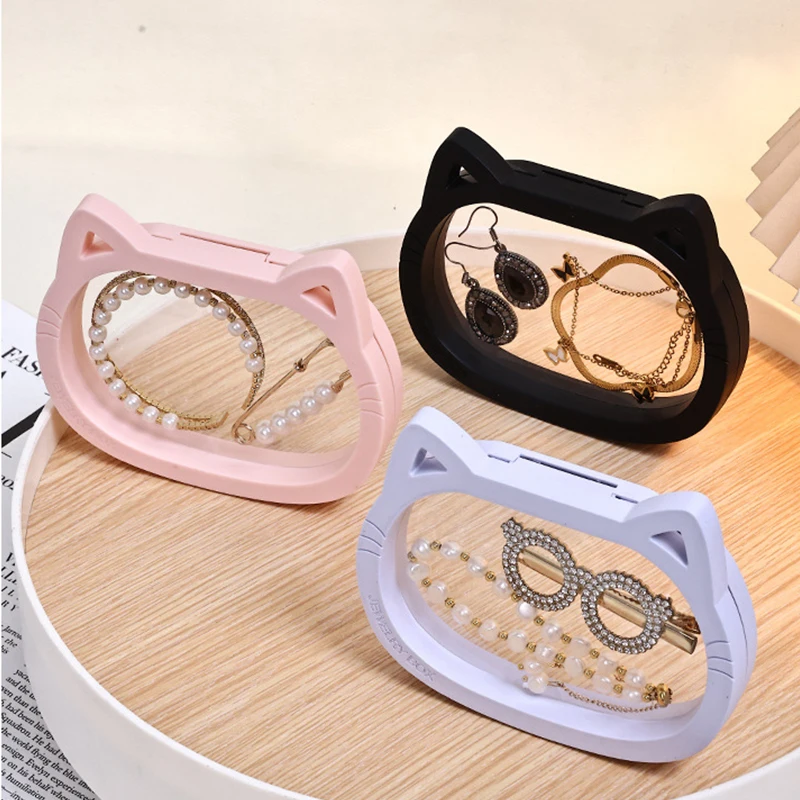 10PCS Cat Floating Jewelry Display Box Clear Film PE Elastic Organizer for Rings Necklaces Accessories Storage Packing Supplier