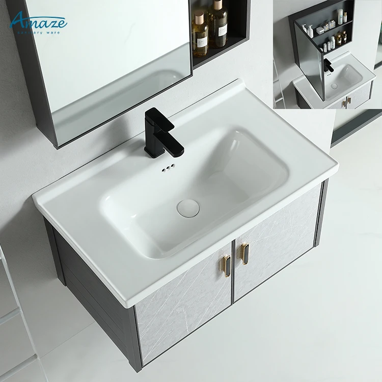 Bathroom CabinetHotel Washroom Furniture Waterproof Smart Mirror Wall Mounted Bathroom Vanity Cabinet Sink