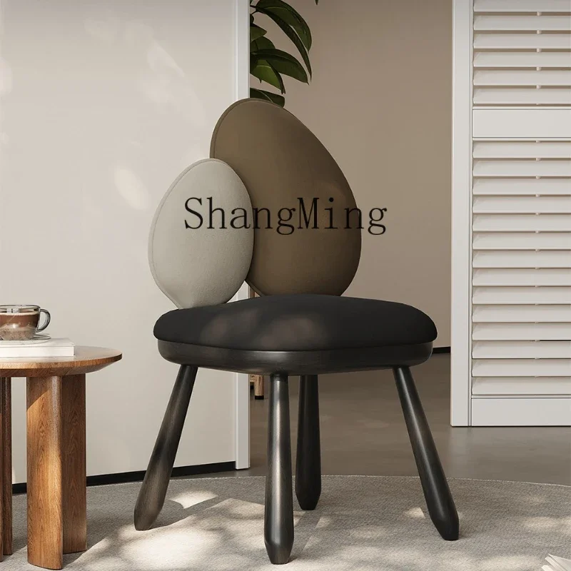 LXY simple and modern small apartment creative solid wood restaurant chair high-end soft bag stool