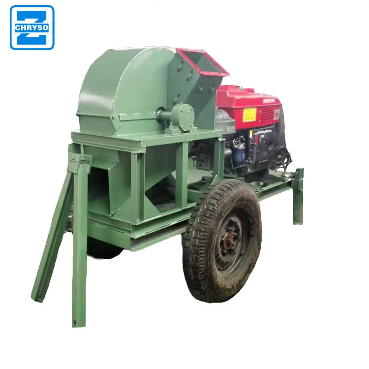 diesel Portable small hammer mill wood branch crusher wood chipper shredder machine for wood pellet pallet