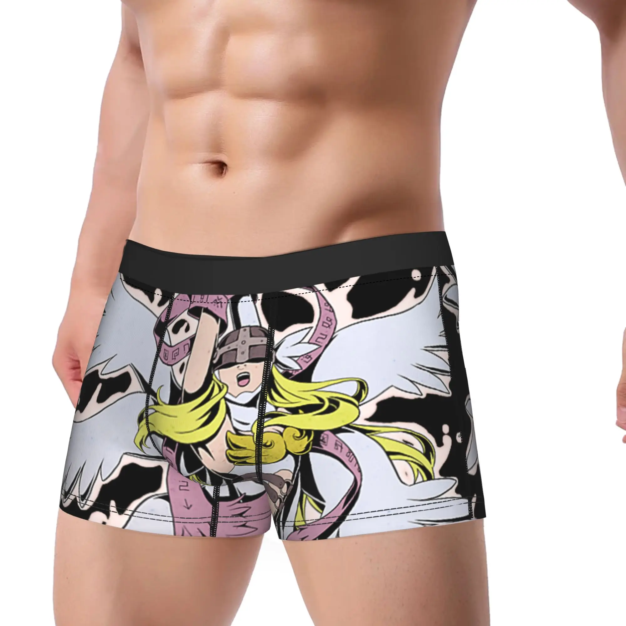 Digimon Angewomon Archangel Portrait Digital Monsters Underpants Men Underwear Print Shorts Boxer Briefs