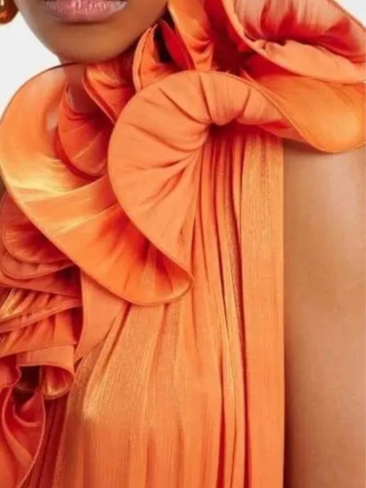 ฤดูร้อน COVER UPS ผู้หญิงชุดว่ายน้ําหนึ่งไหล่ Robes ชุดว่ายน้ํา 2025 ใหม่สีทึบ Beach Holiday Maxi Dresses COVER-Up