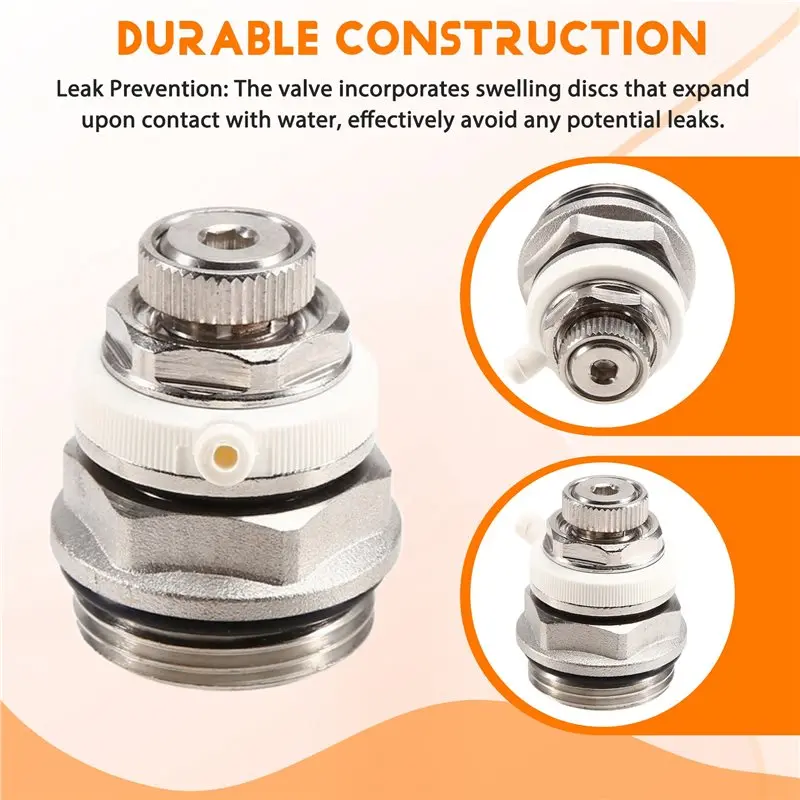 ABGG-Brass 3/4 Inch Automatic Air Vent Valve-For Radiators, 2Pcs Self Bleeding Radiator Valve For Heating Systems